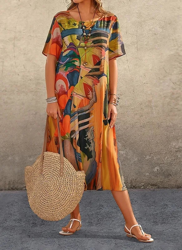 Relaxed Fit Summer Print Dress Rich Allure