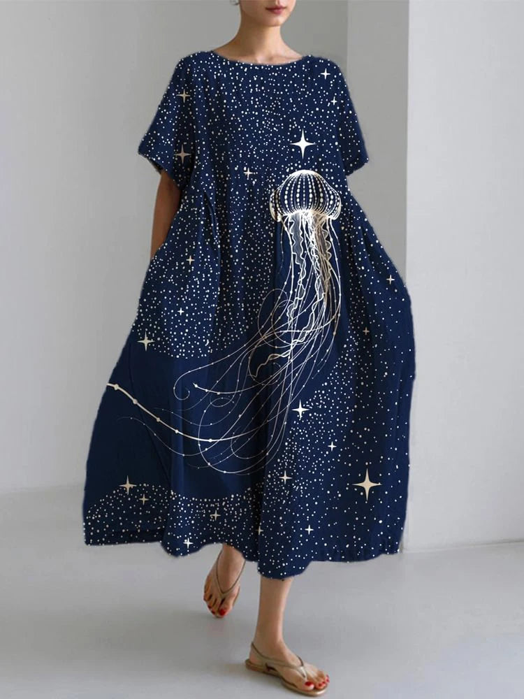 Sunny Vibes Printed Lounge Dress Rich Allure