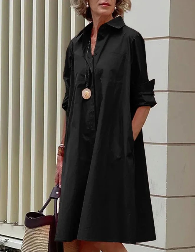 Autumn Muse Printed Shirt Dress