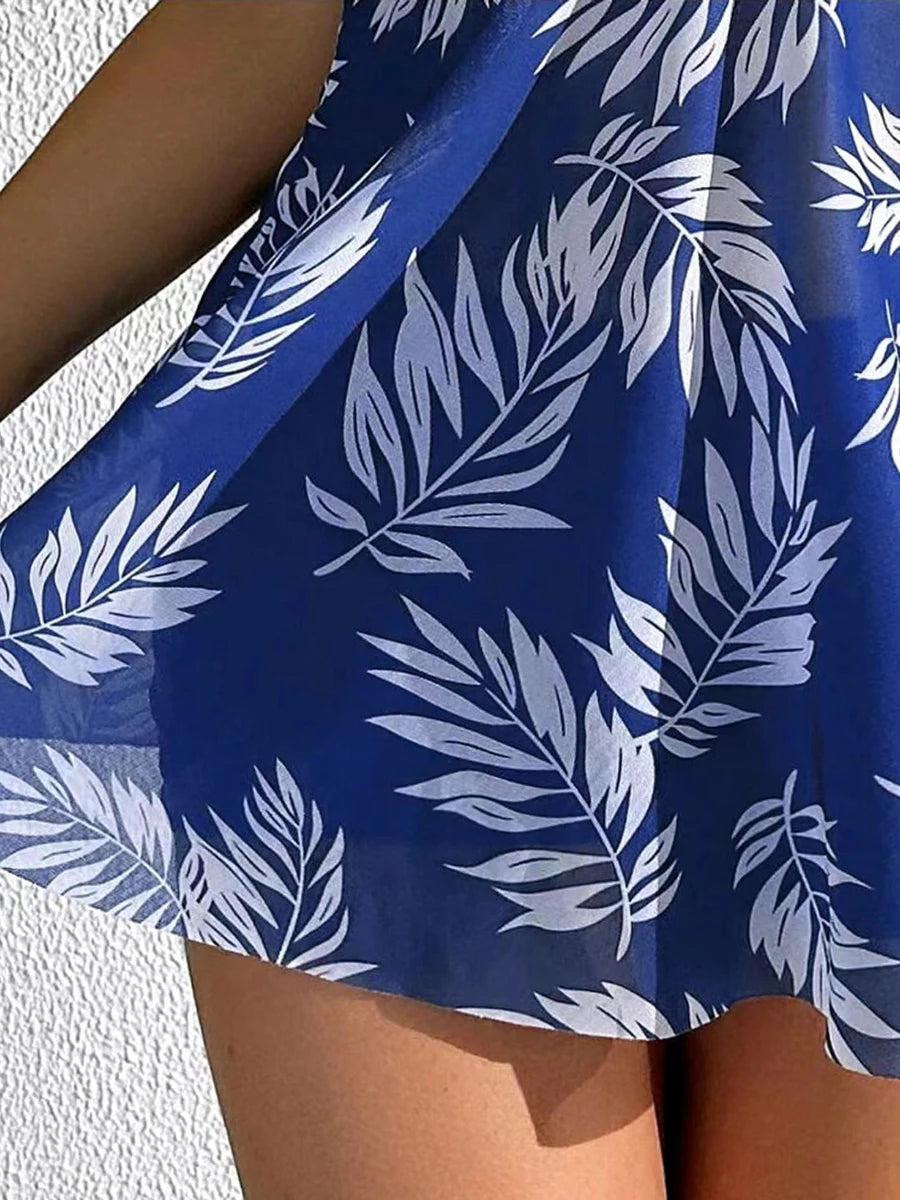 Wave Luxe Printed Tankini Swim Set