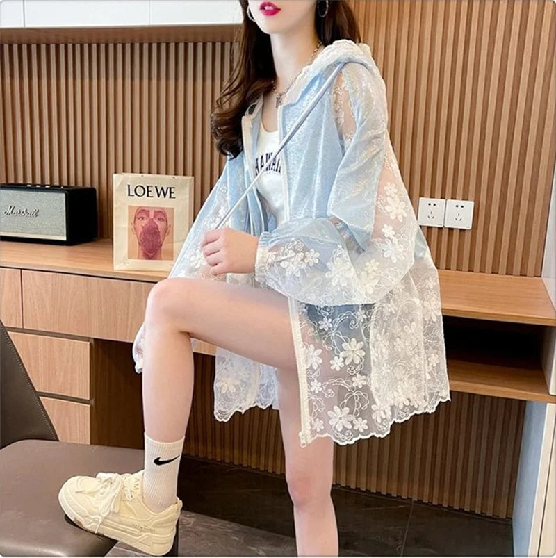 LaceBreeze Mesh Patch Hooded Jacket
