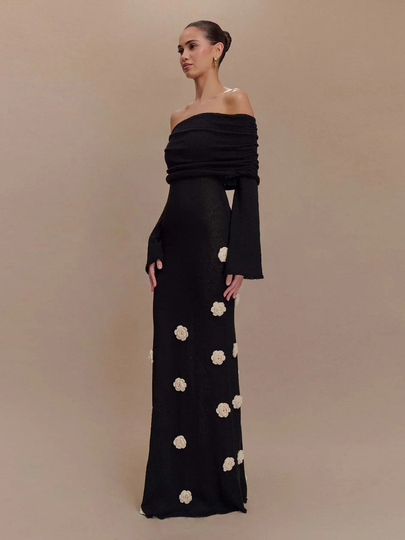 Rose Gaze 3D Floral Knit Dress