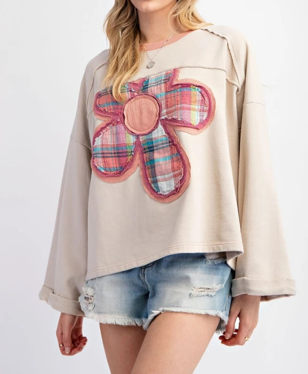 Sweet Floral Patch Hoodie Rich Allure