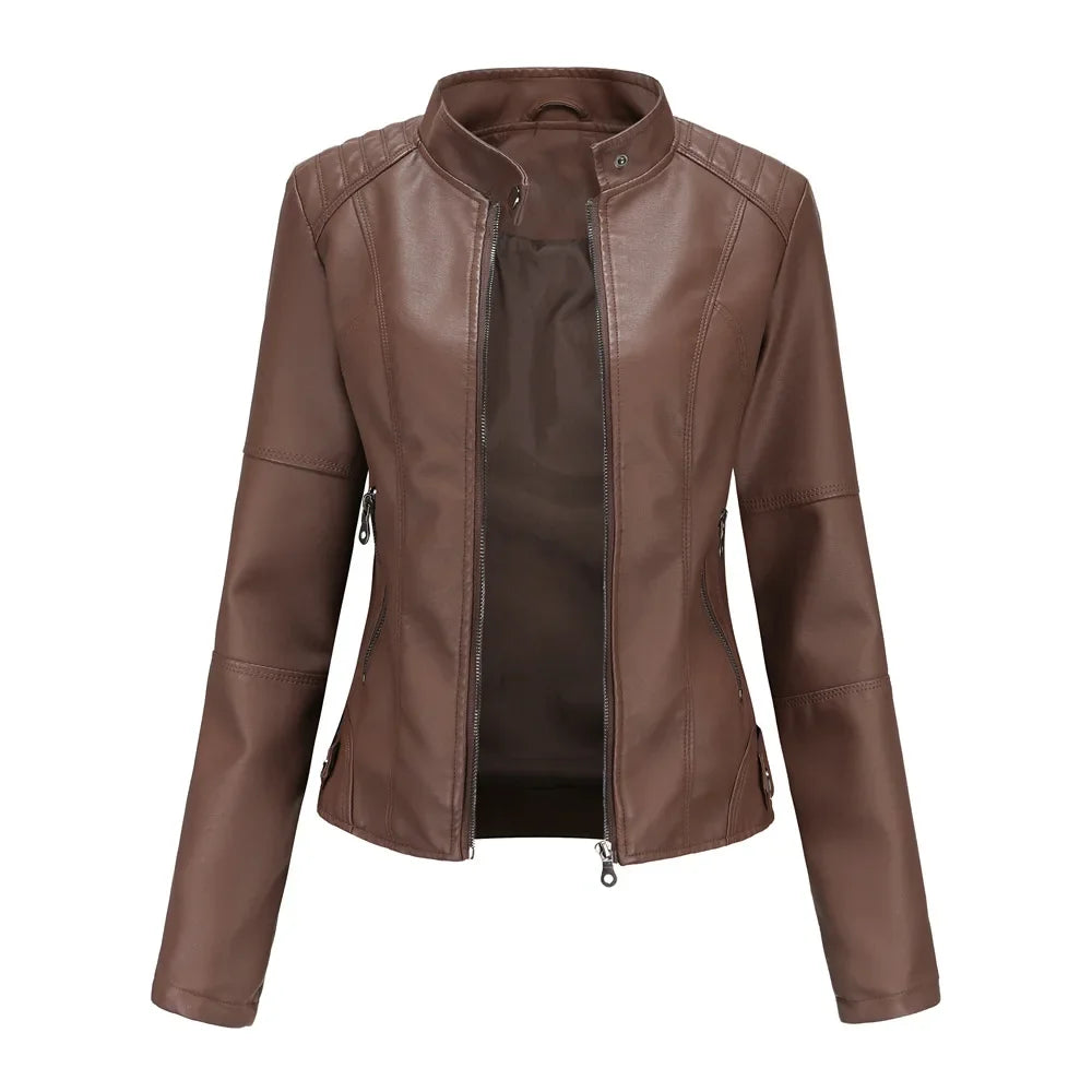 Vero Edge Slim Fit Leather Motorcycle Jacket