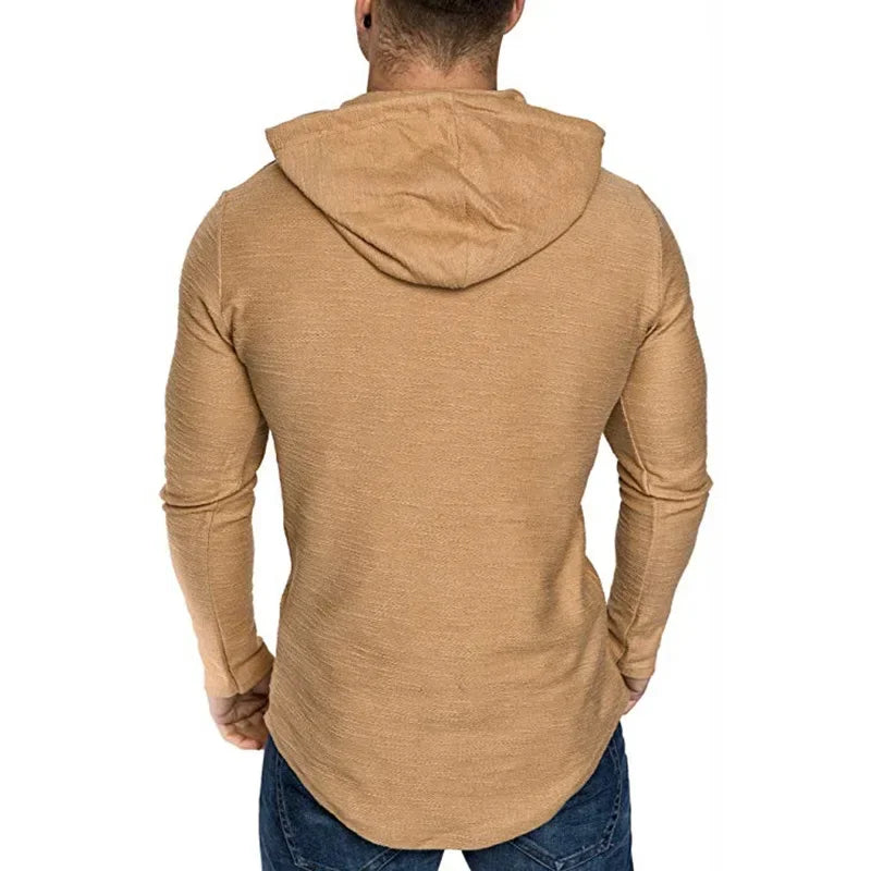 Patchwork Solid Color Men's Hoodie