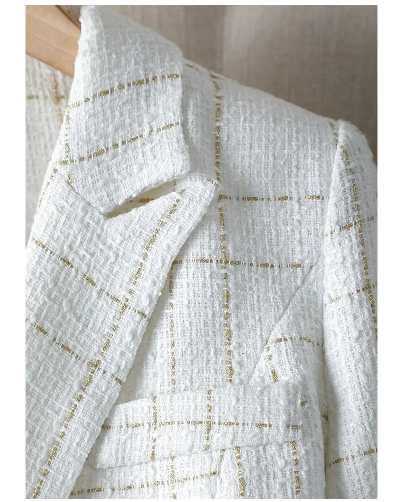 Pearl Tweed Elegant Suit Blazer