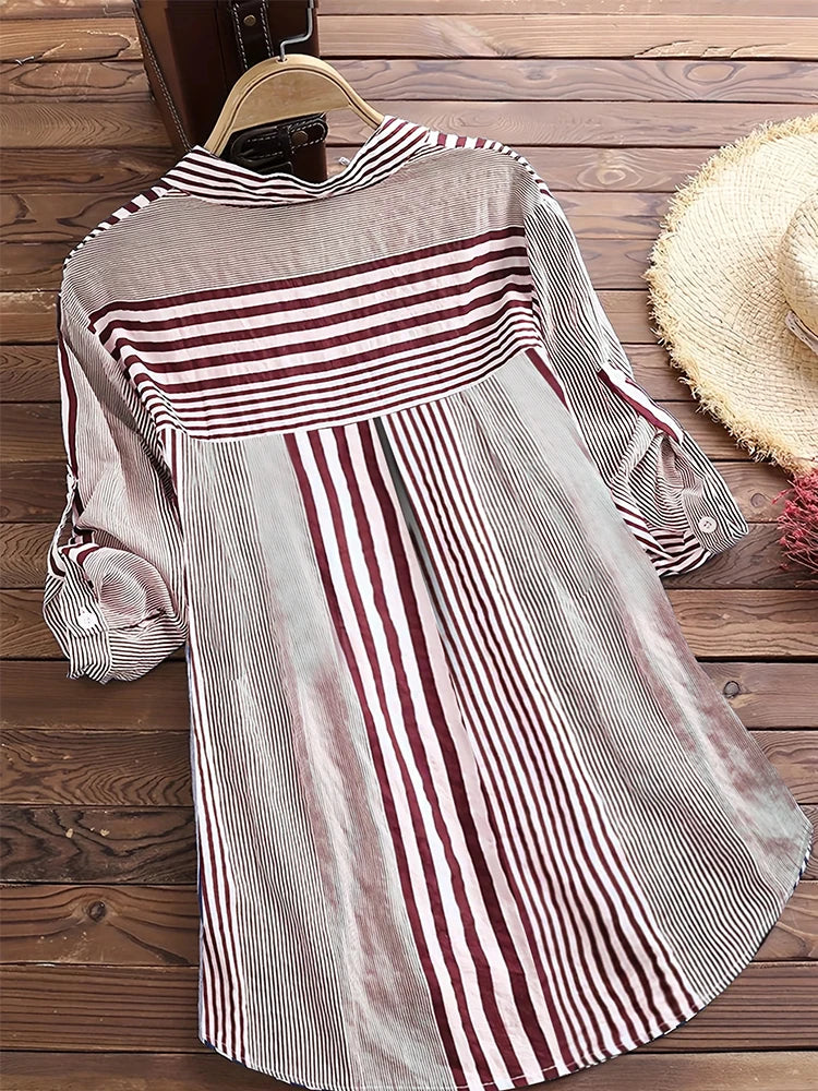 Breezy Stripes Cotton Linen Tunic
