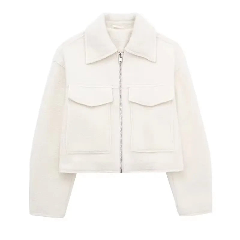 Stylish Grey Zipper Jacket Rich Allure