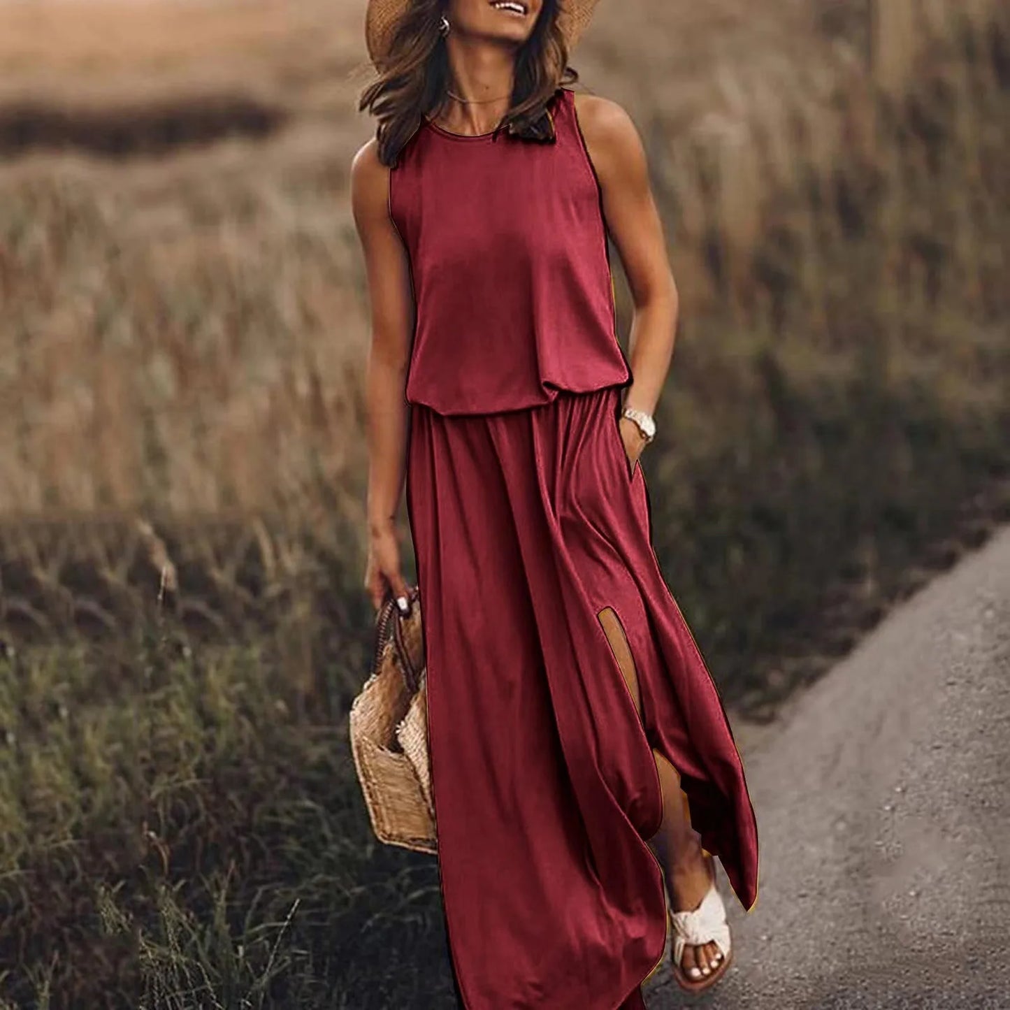 Sleeveless Suspender Office Sundress