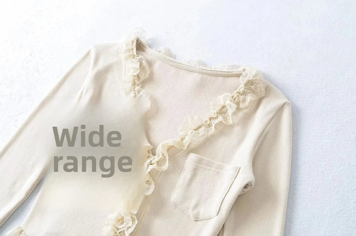 RuffleVibe Low Cut Button Top