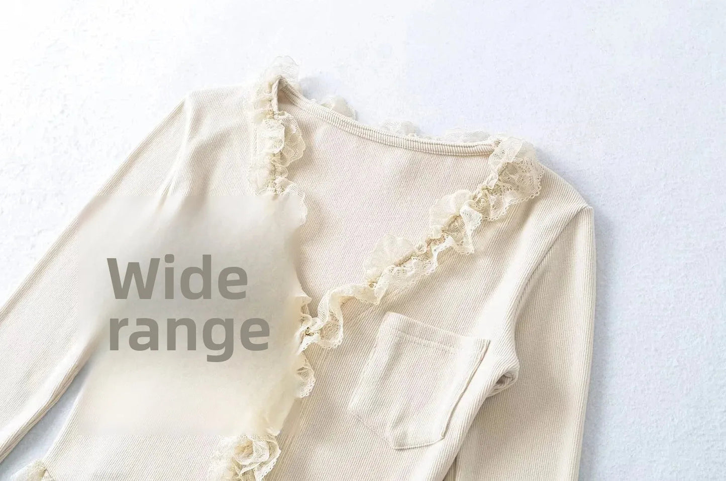 RuffleVibe Low Cut Button Top Rich Allure