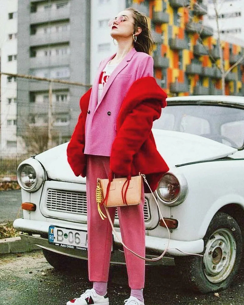 PlushLuxe Long Lapel Fur Coat
