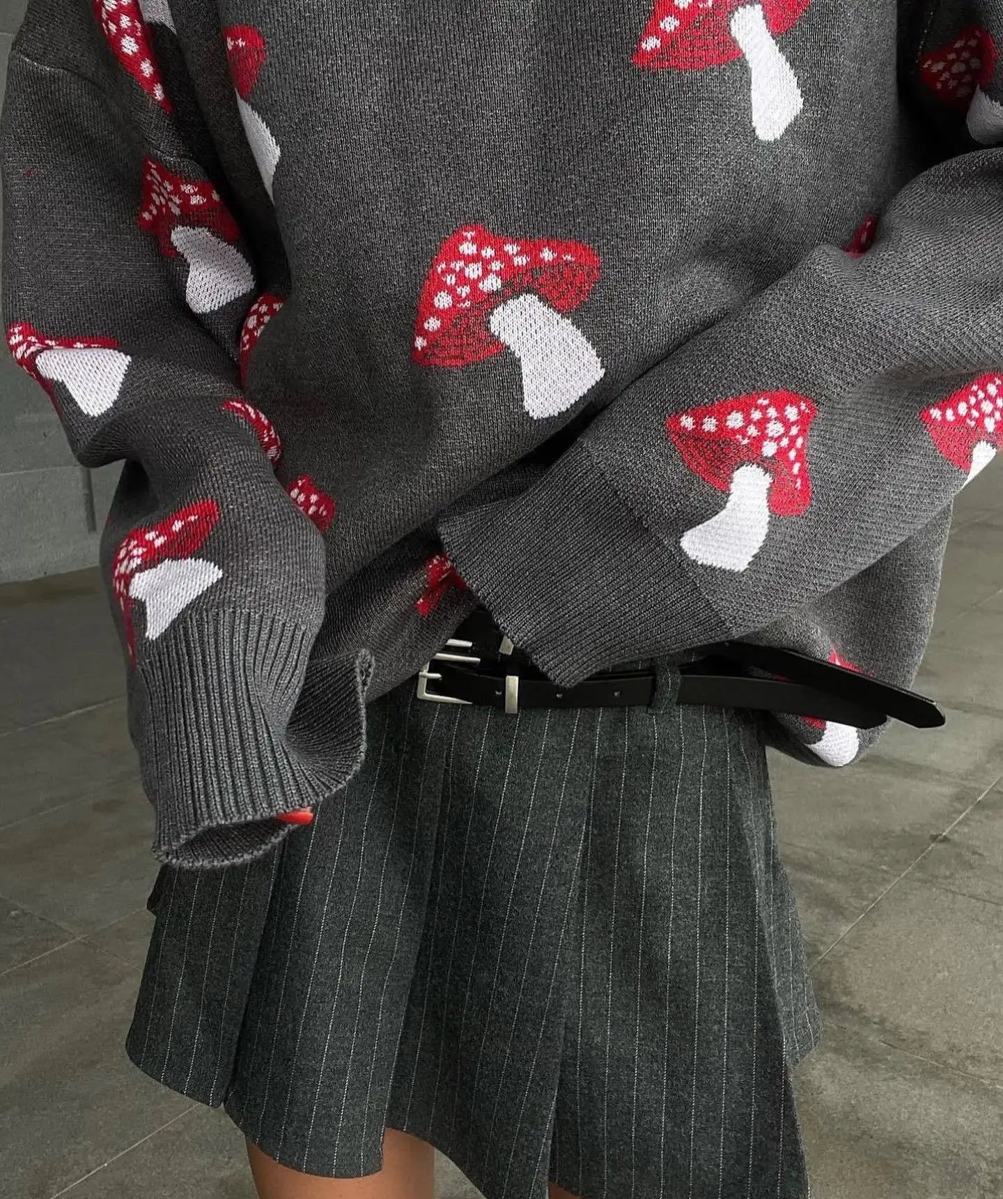 Whimsical Mushroom Knit Sweater