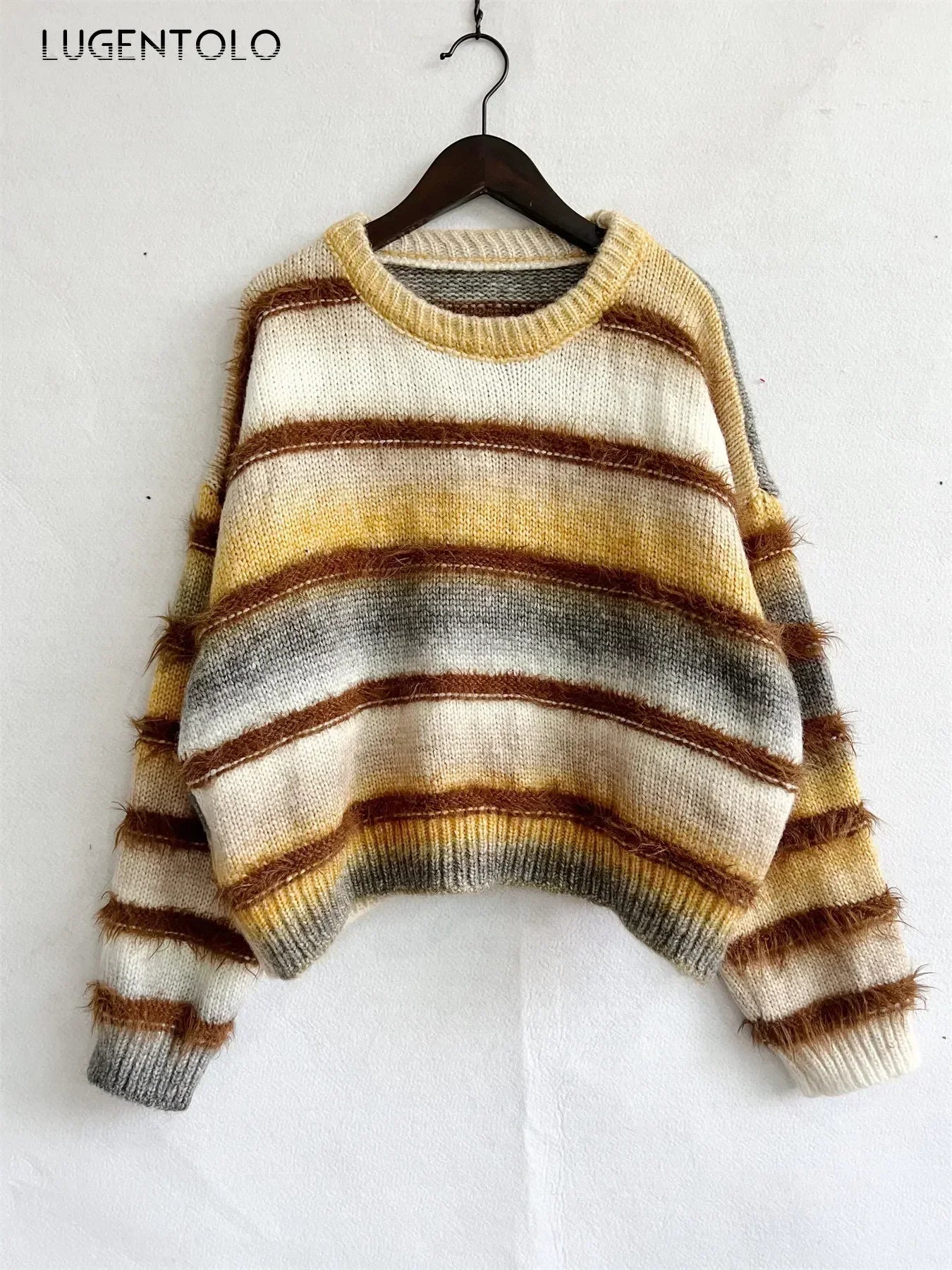 Cozy Gradient Stripe Knit Sweater