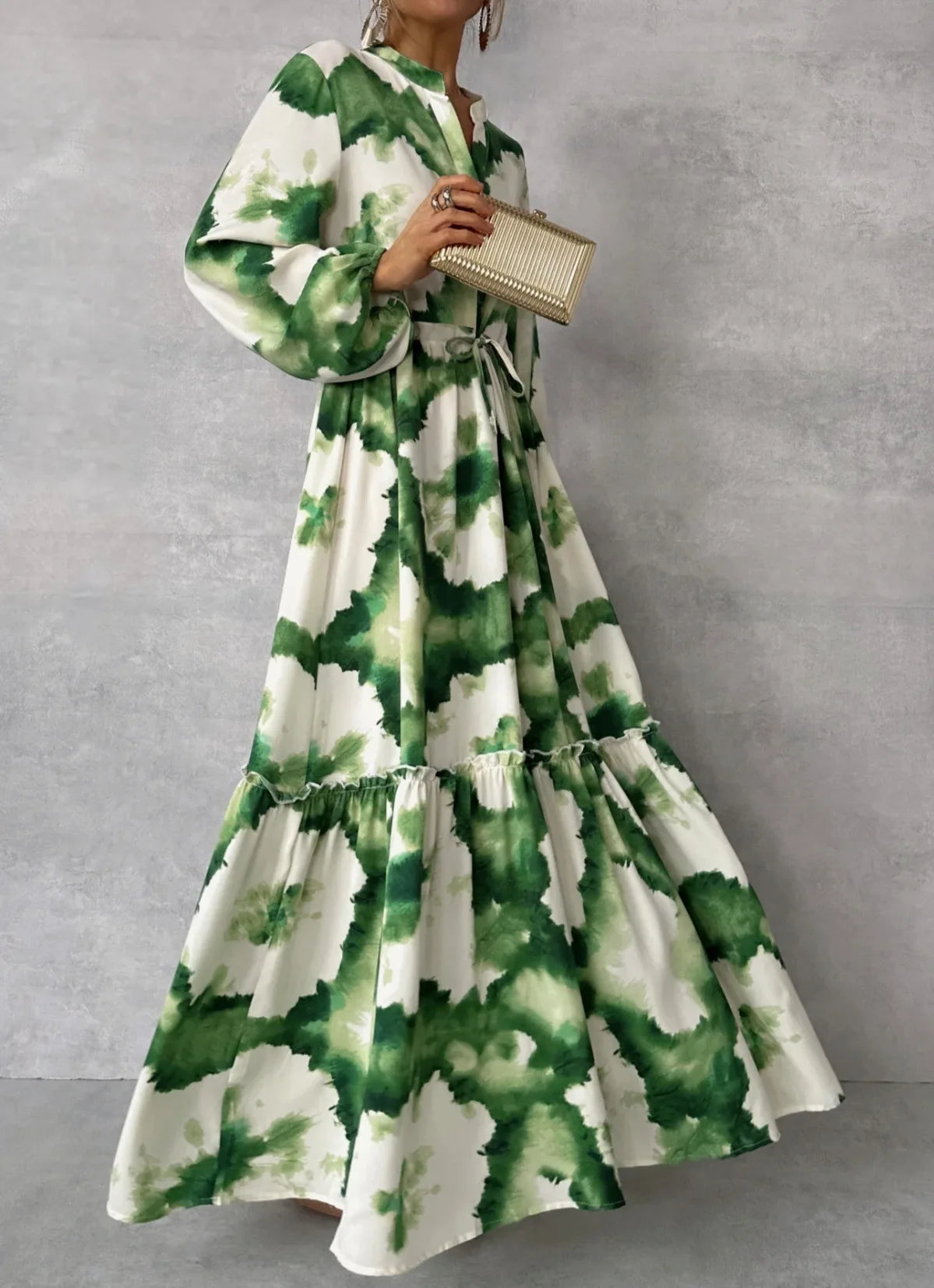 Floral Grace V-Neck A-Line Dress