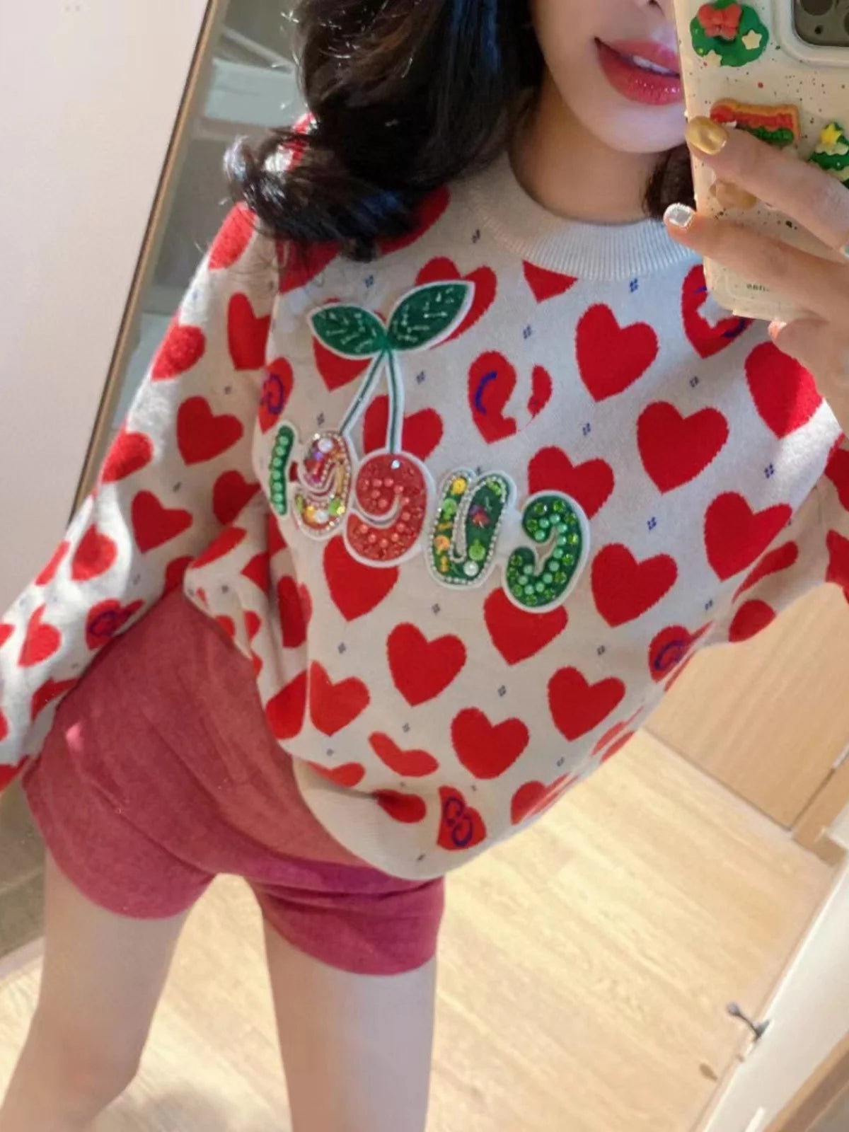Whimsical Charm Cat Embroidered Sweater