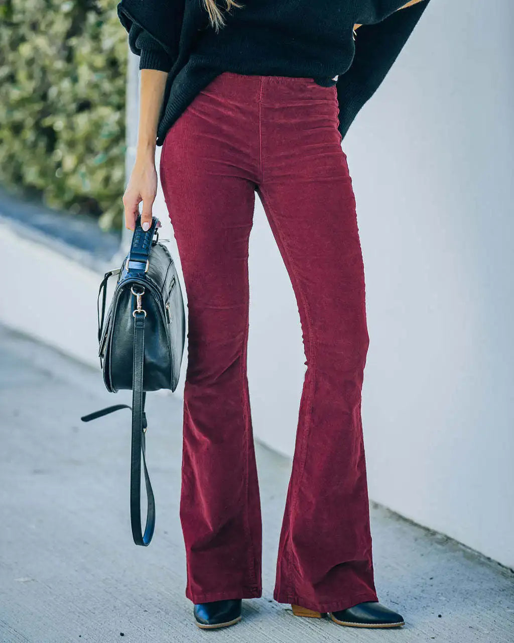 High-Waist Corduroy Flared Pants