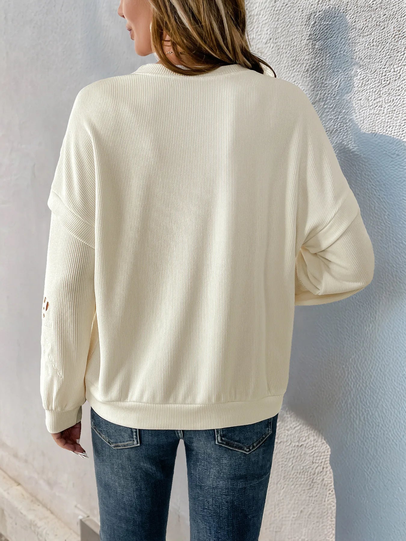 Elegant Bloom Embroidered White Top