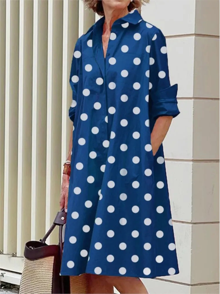 Autumn Muse Printed Shirt Dress