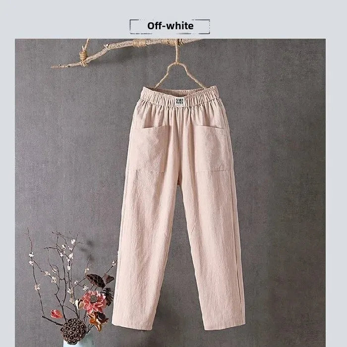 Casual Cotton-Linen Harem Pants