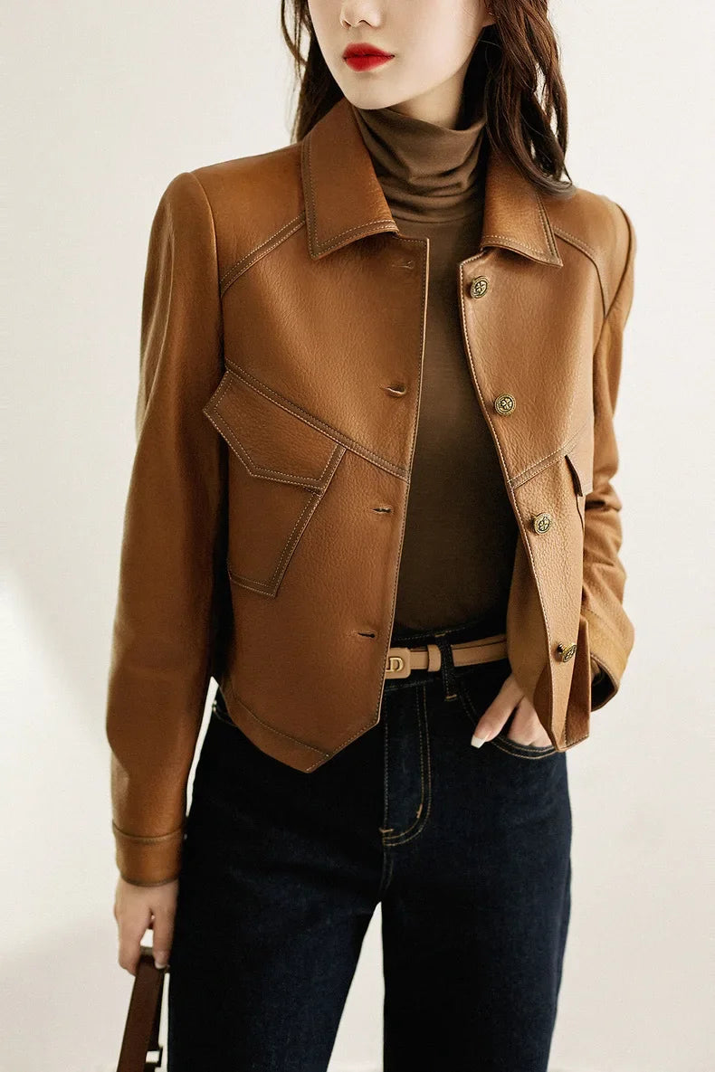 Rebel Gleam Slim Moto Leather Jacket