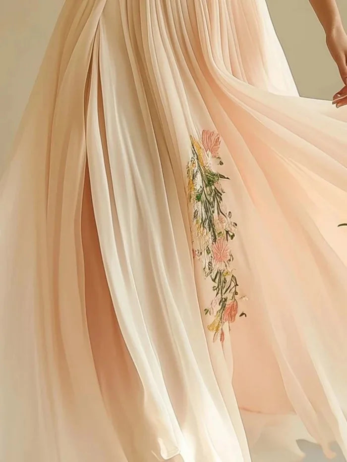 Retro V-Neck Boho Maxi Dress