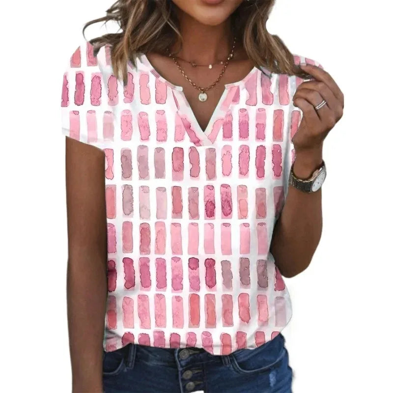 Color Muse V-Neck Casual Tee