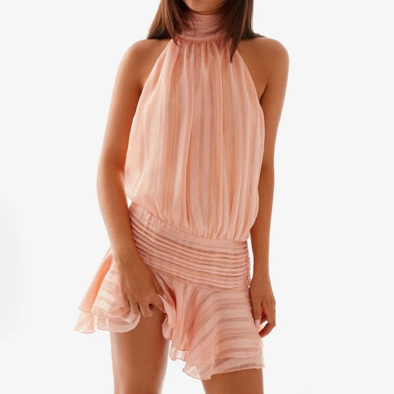Sunkissed Ruffle Halter Mini Dress