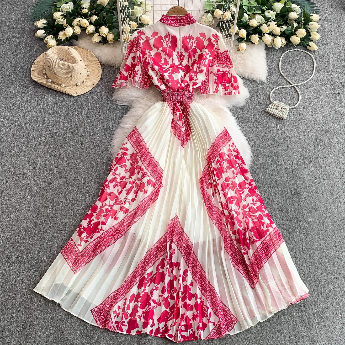 Retro Grace High Waist Midi Dress