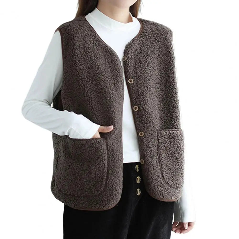 Autumn Winter V-Neck Vest Coat