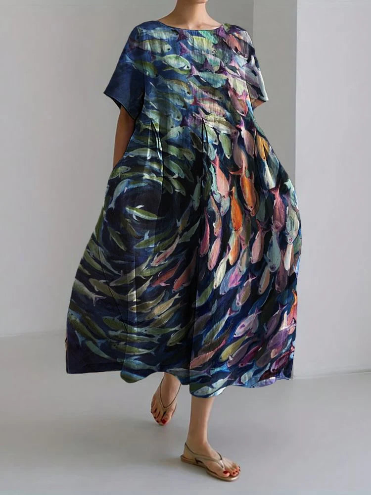 Sunny Vibes Printed Lounge Dress