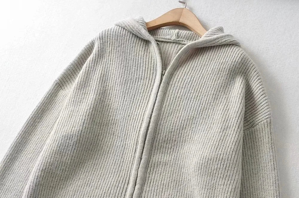Cozy Drift Hooded Knit Cardigan