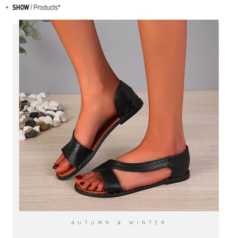 Comfort Leather Flat Sandals