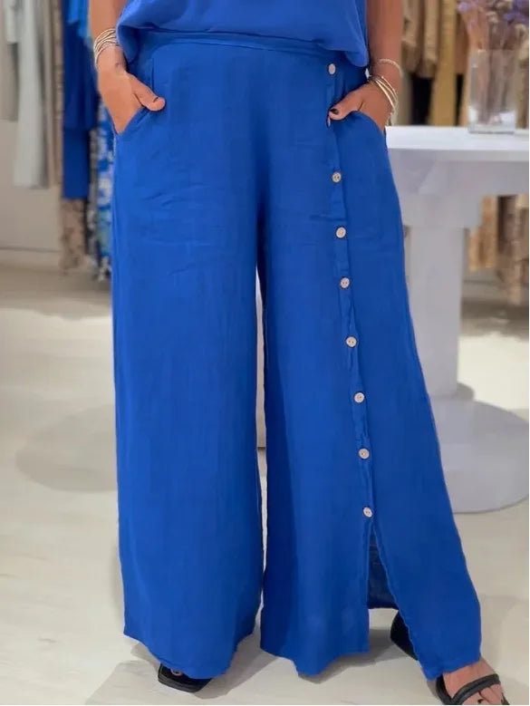 Breeze Flow Cotton Linen Wide Pants Rich Allure