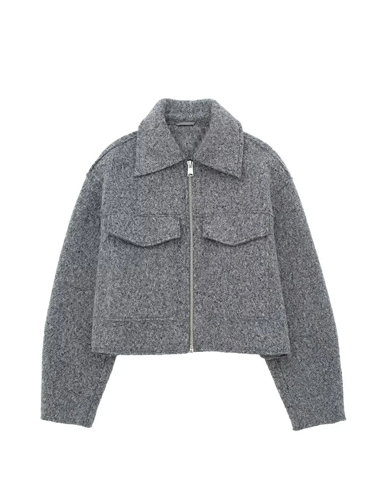 Stylish Grey Zipper Jacket