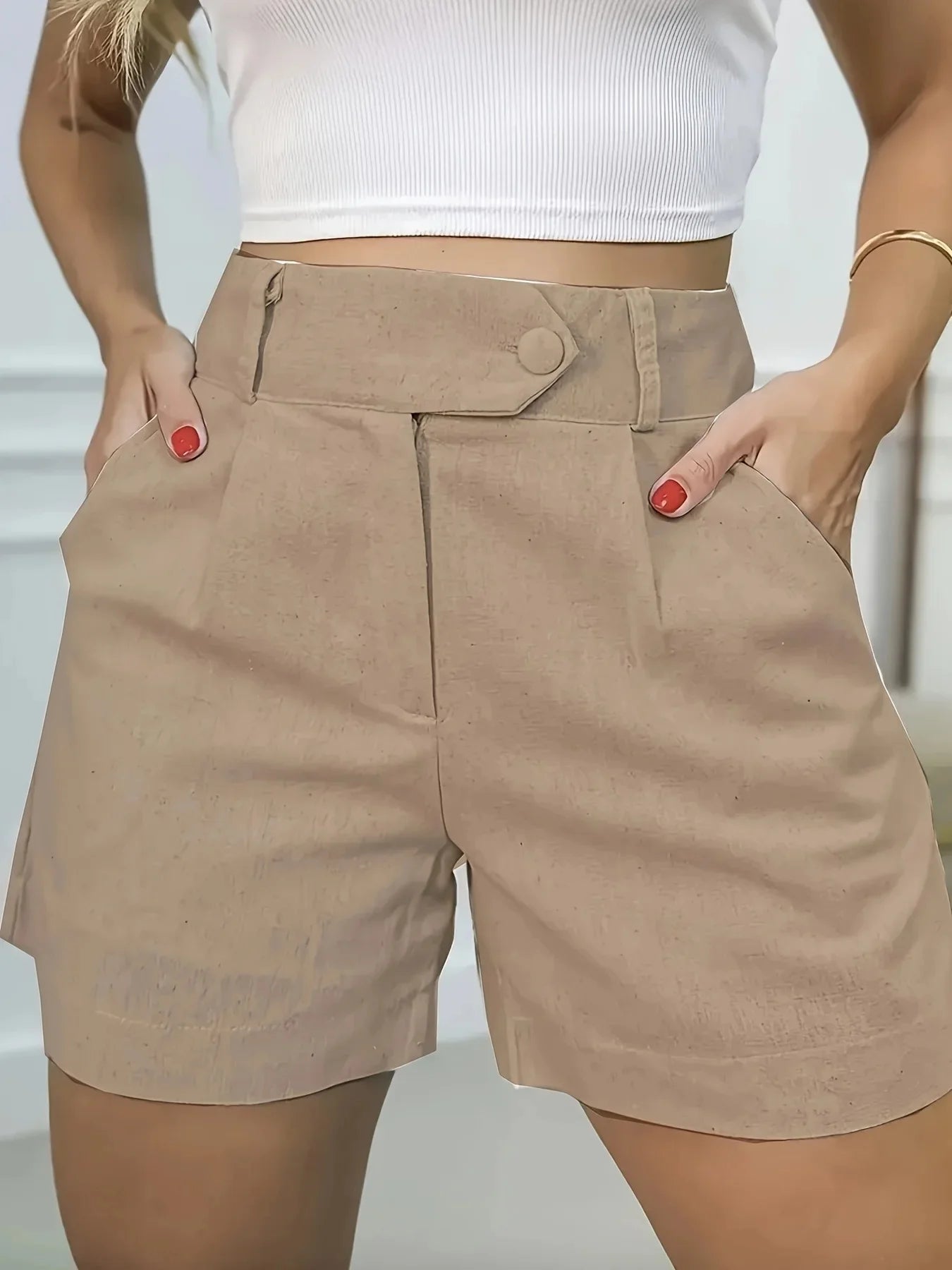 Breeze Line High Waist Wide Shorts Rich Allure
