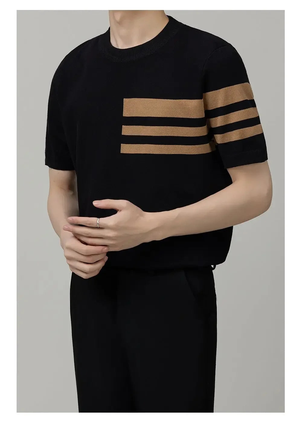 British Style Color-Block Knit Tee