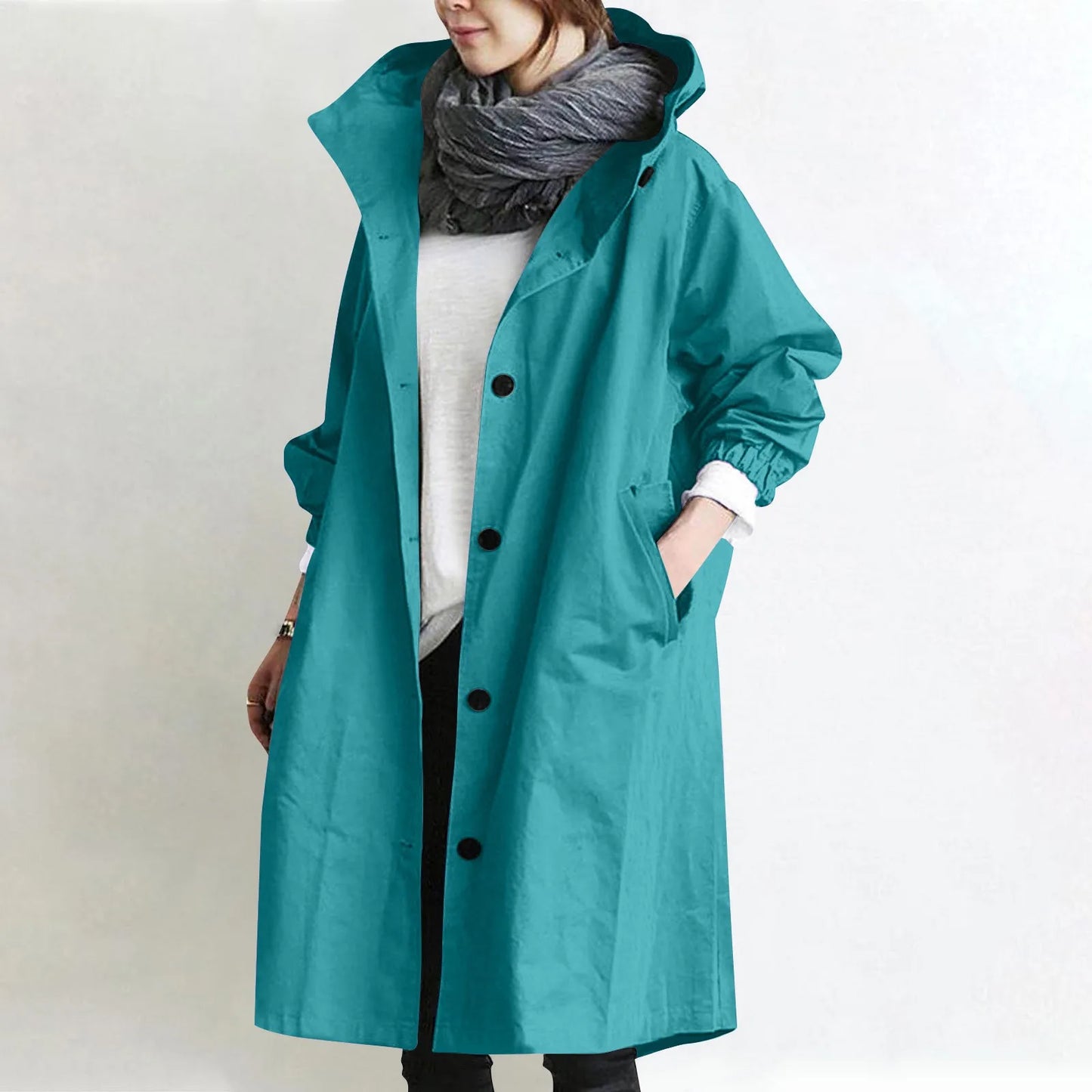 Women’s Long Hooded Trench Coat
