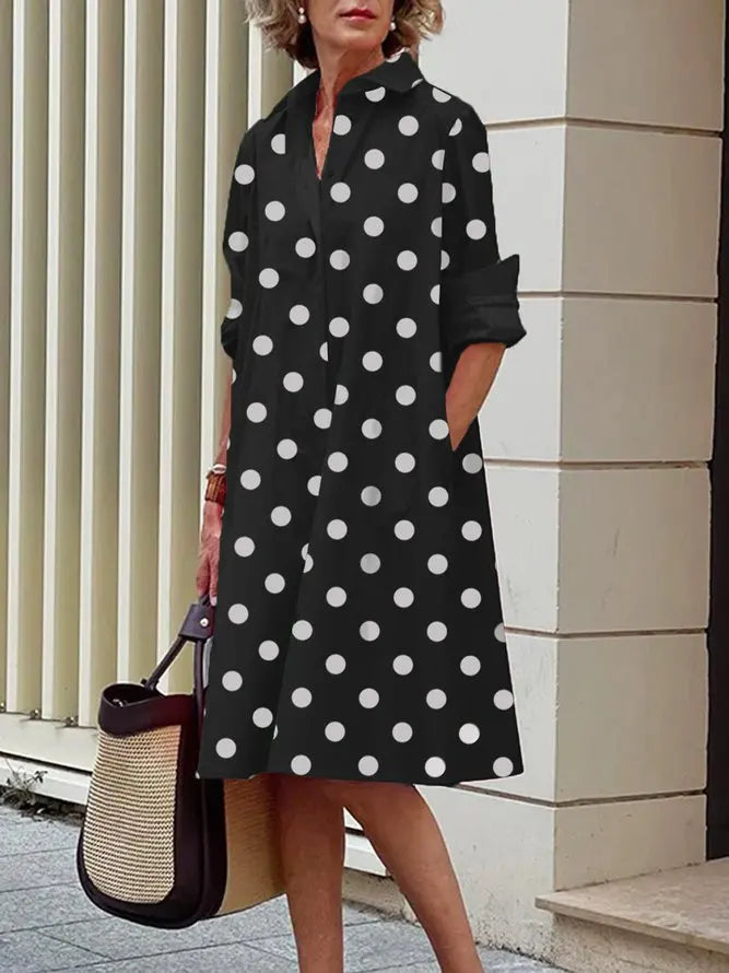 Autumn Muse Printed Shirt Dress Rich Allure