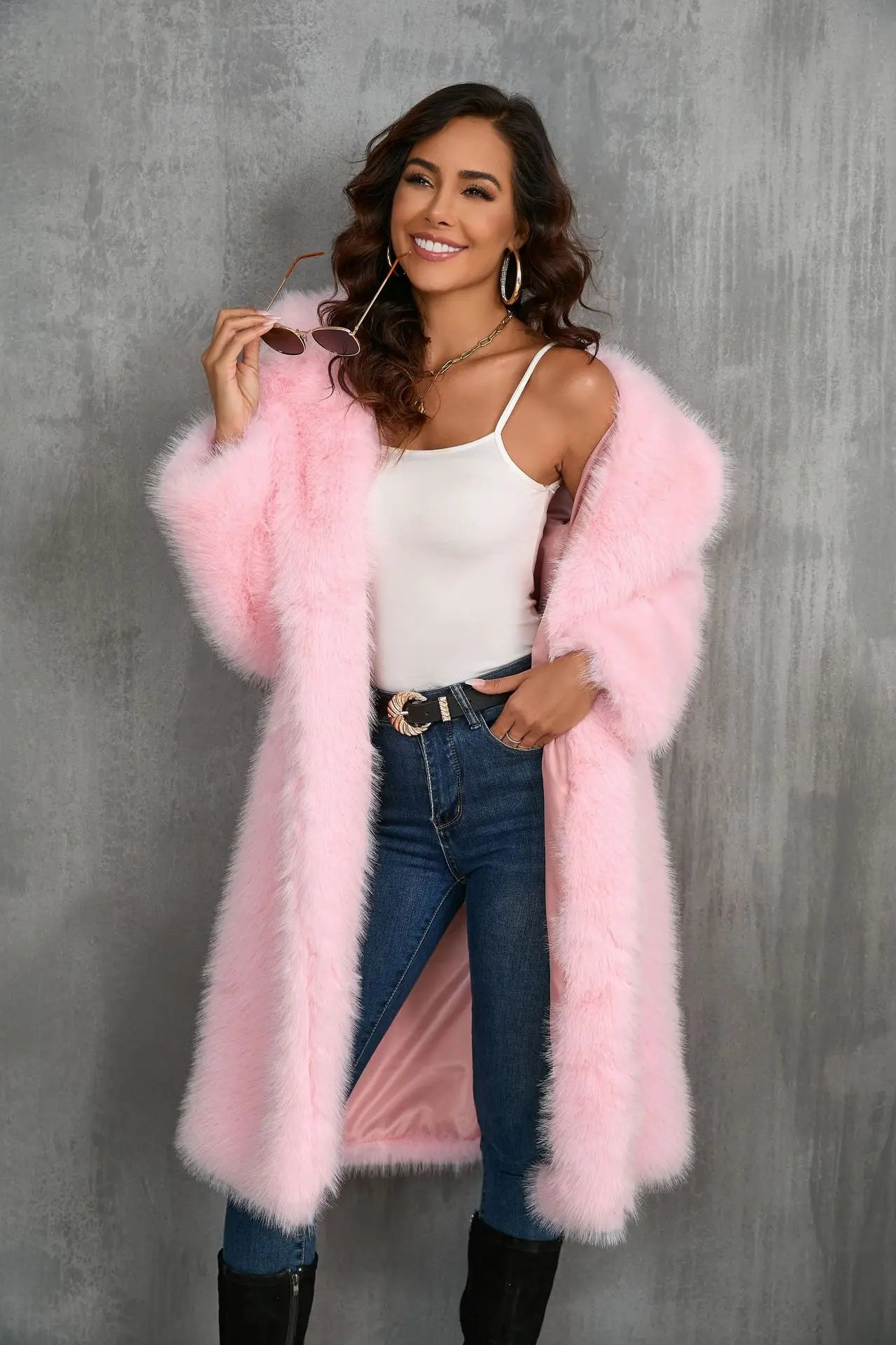 Velvet Whisper Faux Fur Coat