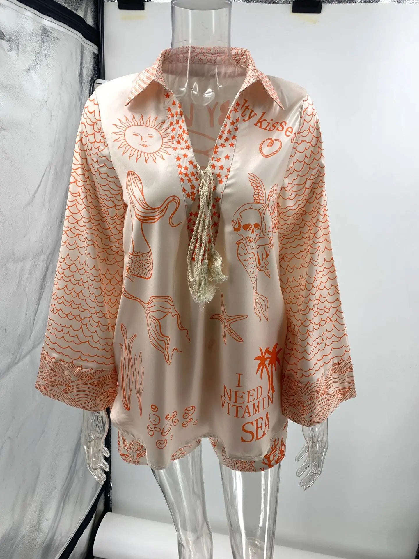 Satin Aura Vacation Shorts Set