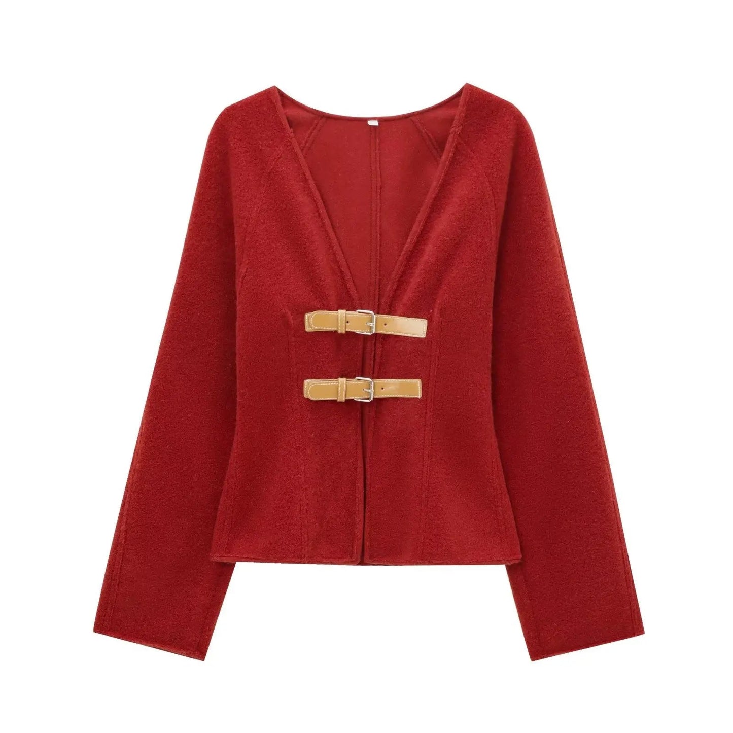 Buckle Wool Blend Coat Rich Allure