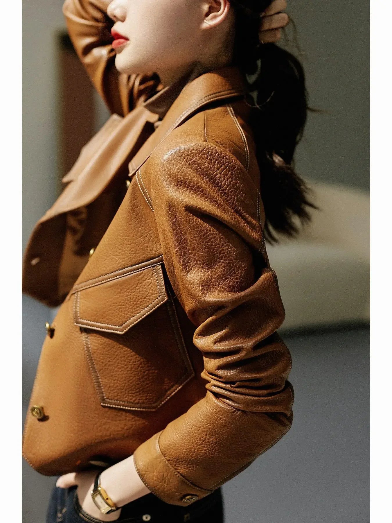 Rebel Gleam Slim Moto Leather Jacket