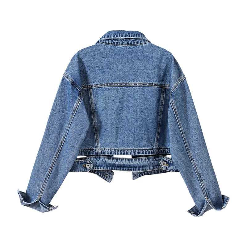 Moon Fade Button-Up Denim Coat