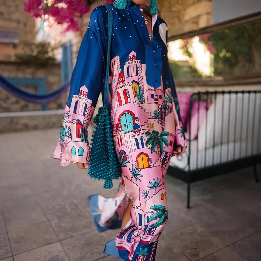 Elegant Flowing Satin Dress