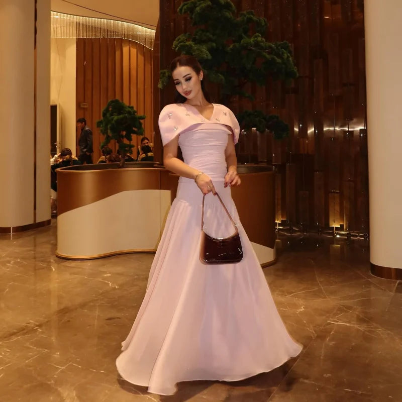 Diamond Drape Elegant Evening Gown
