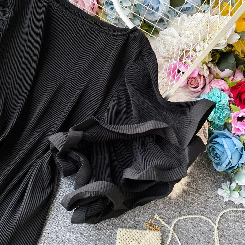 Flutter Grace Pleated Chiffon Blouse