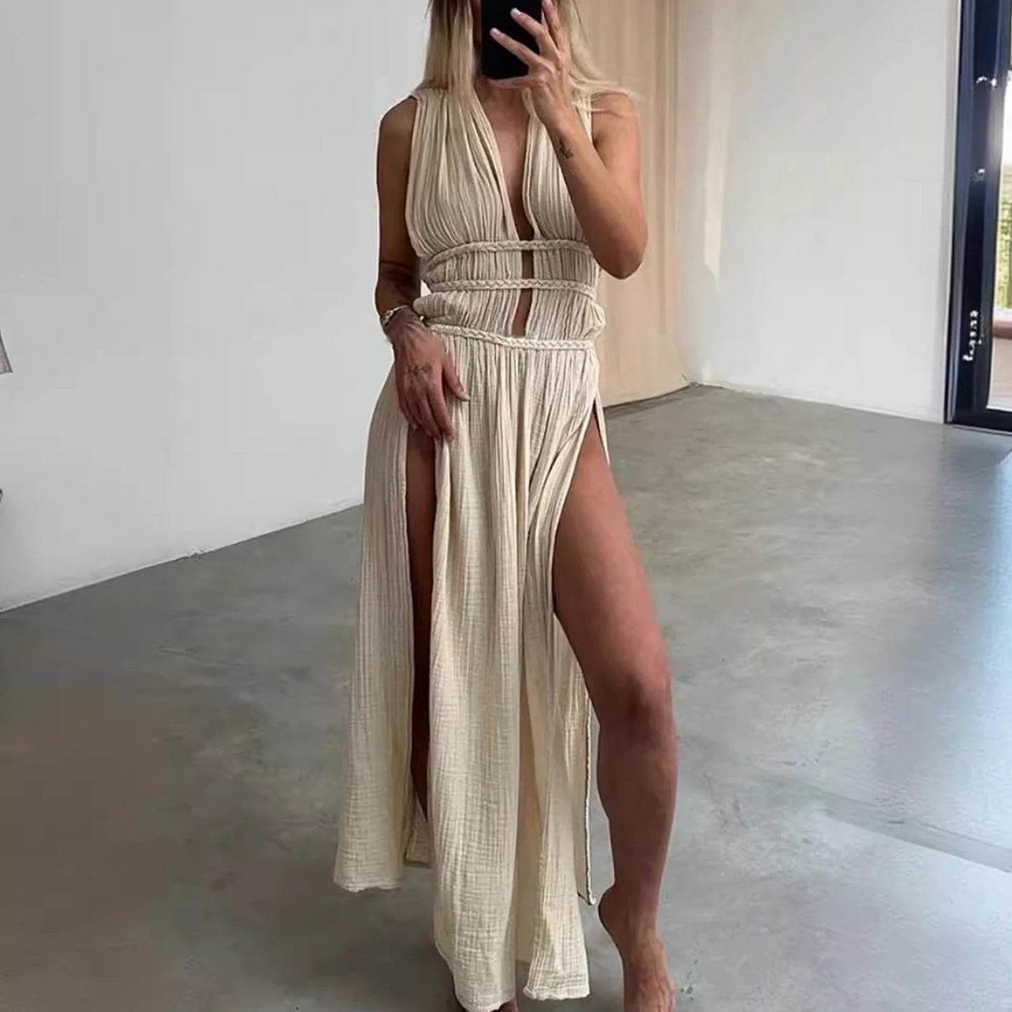 Sunbraid Elegance Off-Shoulder Dress