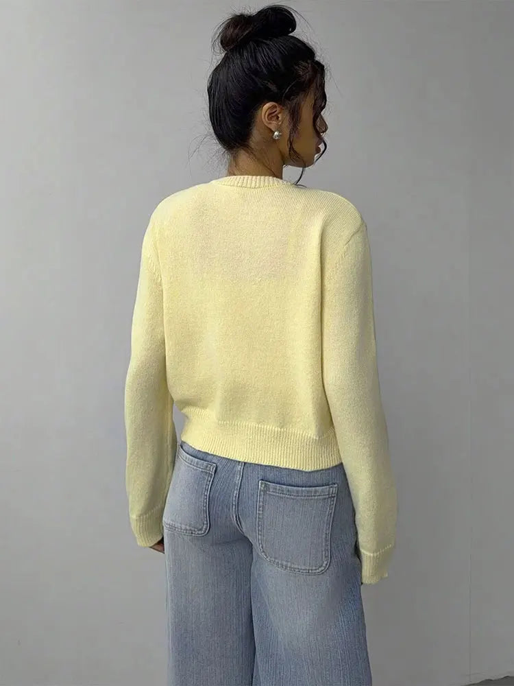 SunMuse Elegant Knit Button Cardigan