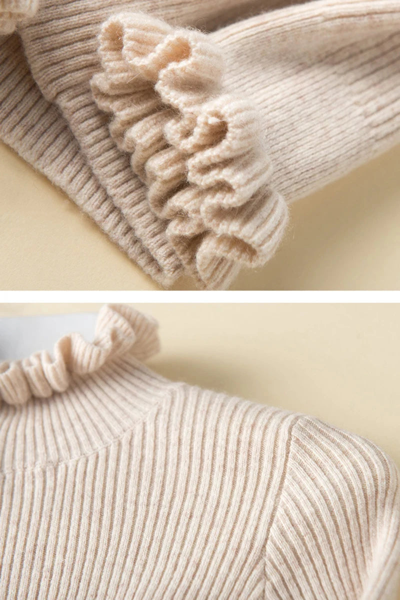 Cinched Turtleneck Knit Sweater Rich Allure